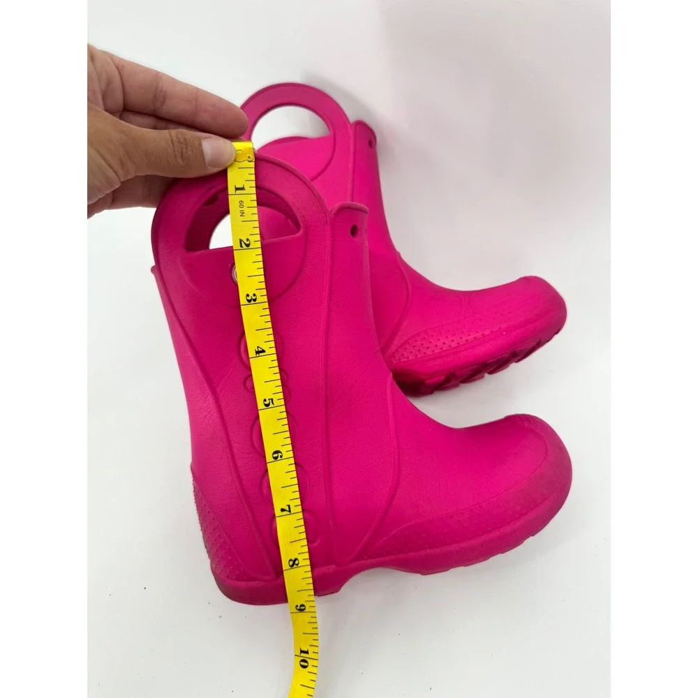 Crocs Handle It Rain Boot Kids Size C12 Pink Waterproof Pull On Boots